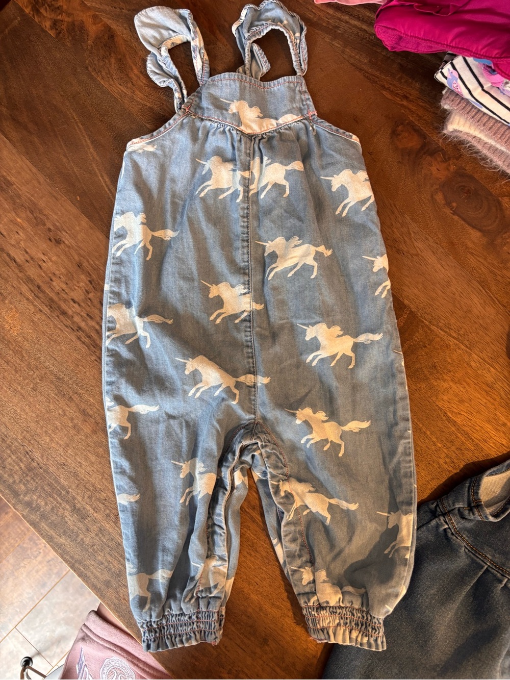 Hatley Blue Denim Unicorn Print Kids One-Piece